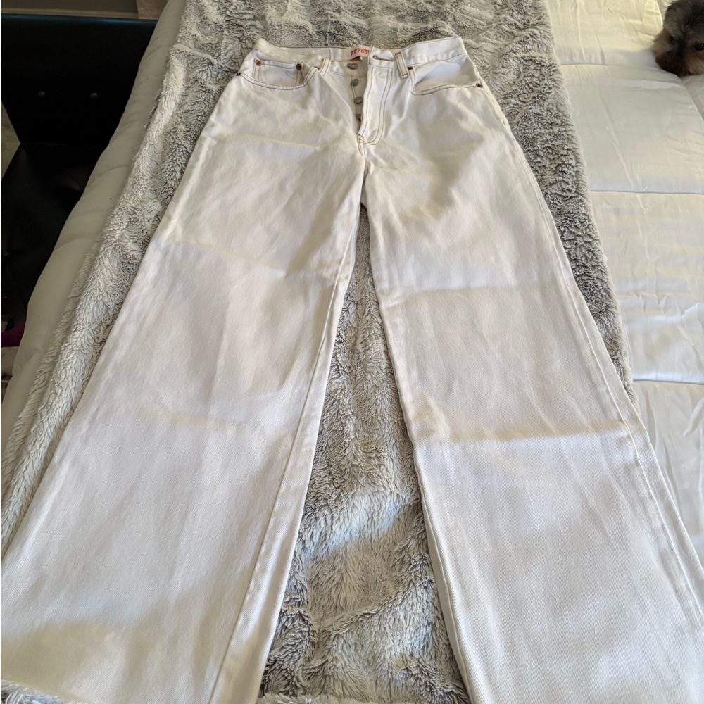 SOLID & STRIPED White Wide-Leg Jeans
